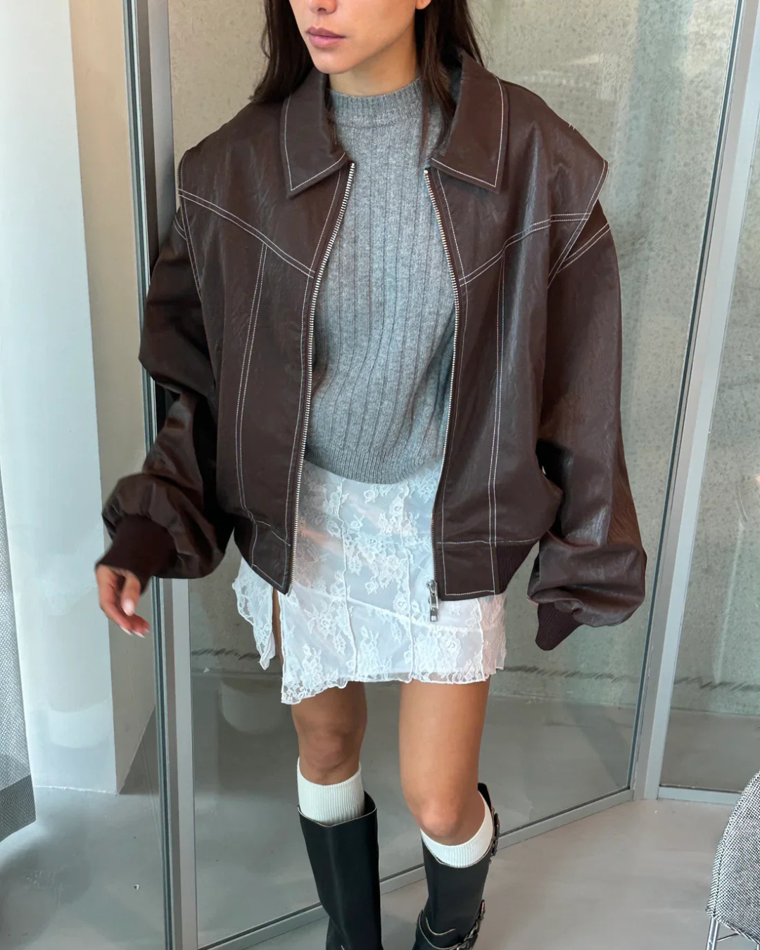 OLIVIA | Oversized Contrast Jacket