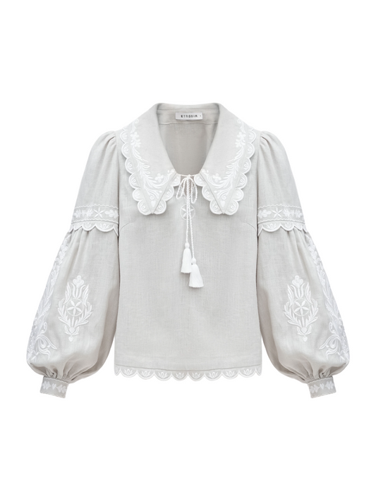 Embroidered Linen Shirt